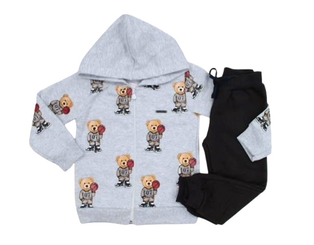 Conjunto Babyvest Primeiros Passos Masculino Moletom Capuz