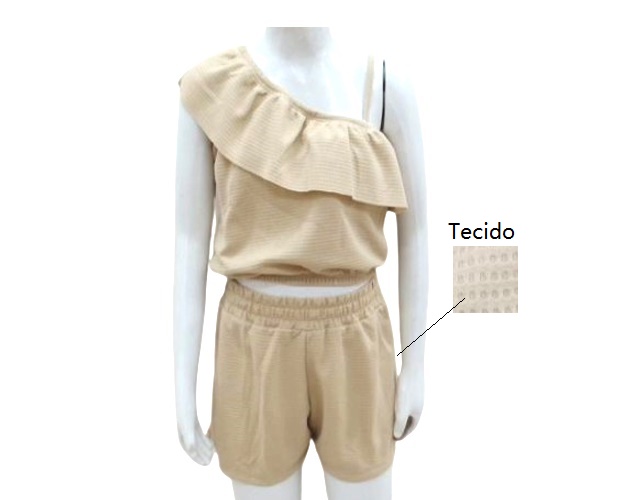 Conjunto Viston Juvenil Feminina Regata Jacquard Cropped Short