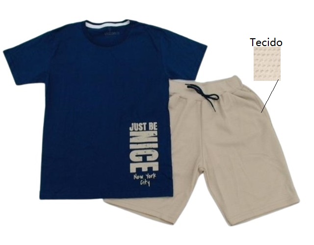 Conjunto Viston Juvenil Masculino Manga Curta Malha