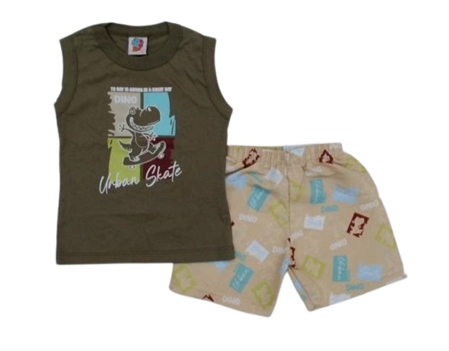 Conjunto Wkids Primeiros Passos Masculino Regata Machão Malha