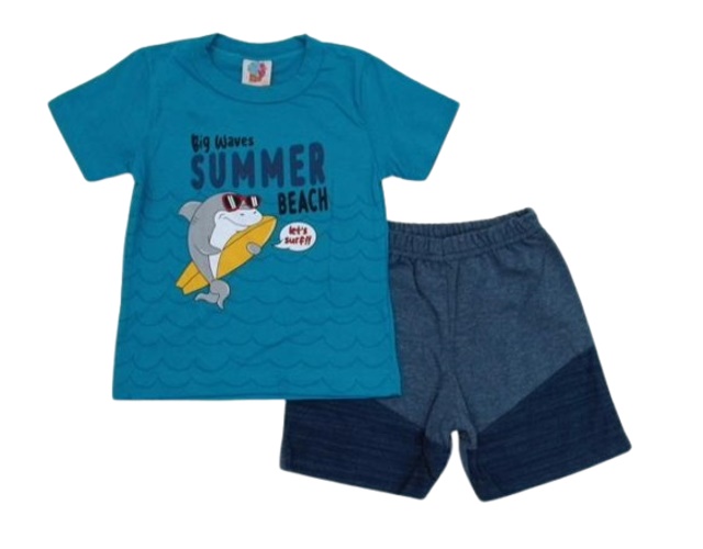 Conjunto Wkids Primeiros Passos Masculino Manga Curta Malha