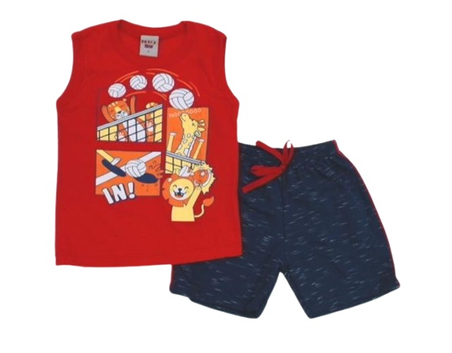 Conjunto Pimentinha Primeiros Passos Masculino Regata Machão Malha