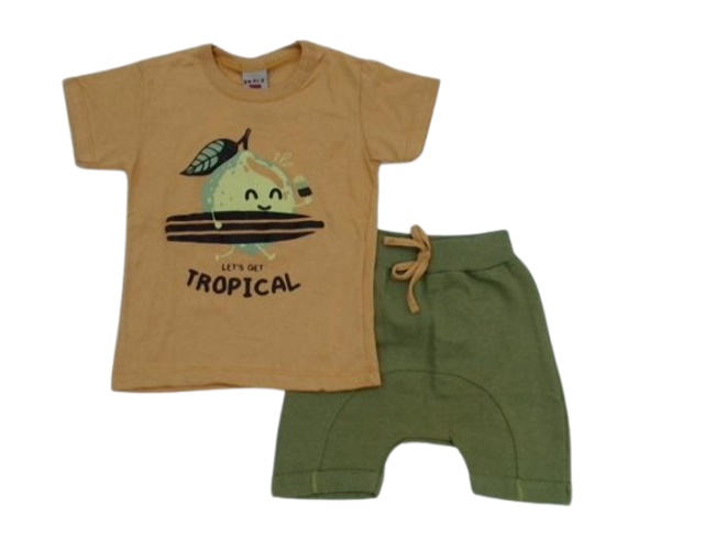 Conjunto Pimentinha Primeiros Passos Masculino Manga Curta Malha