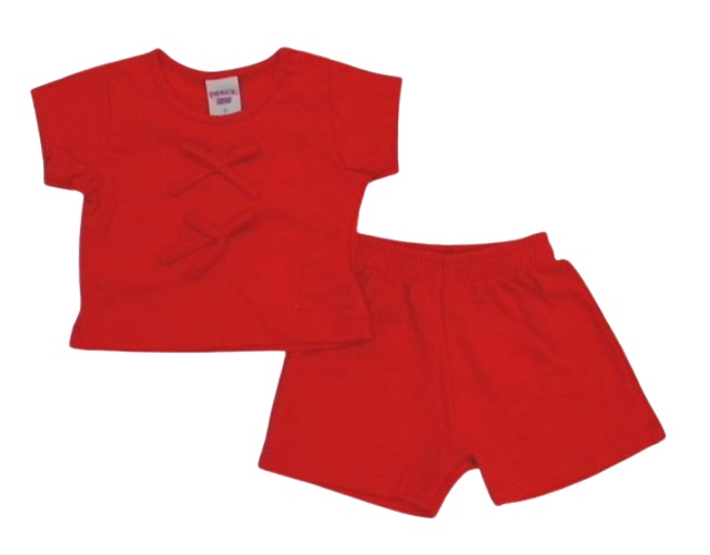 Conjunto Pimentinha Primeiros Passos Feminina Manga Curta Malha Short