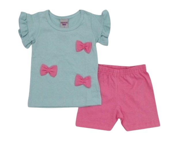 Conjunto Pimentinha Primeiros Passos Feminina Manga Curta Malha Short