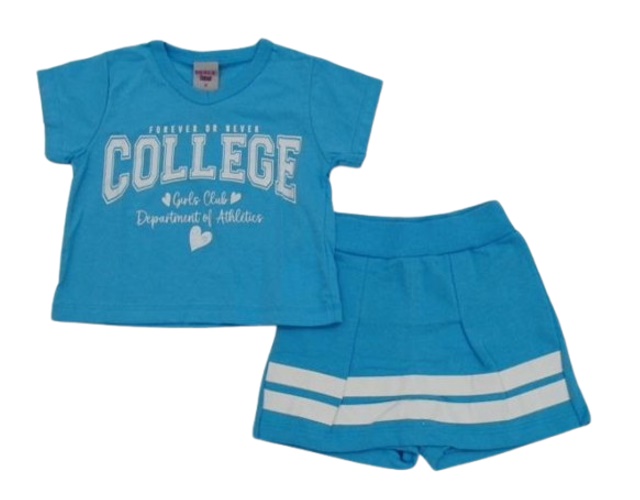 Conjunto Pimentinha Infantil Feminina Manga Curta Malha Short-saia