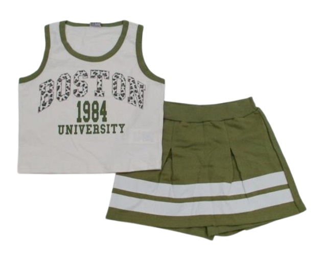 Conjunto Pk Juvenil Feminina Regata Cotton Cropped Short-saia