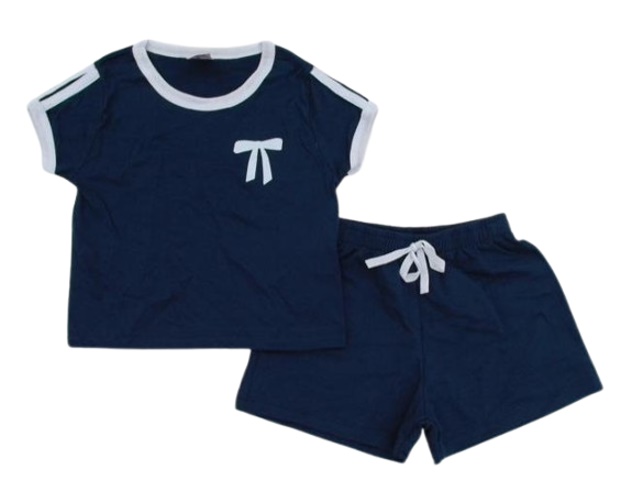 Conjunto Pk Juvenil Feminina Manga Curta Malha Cropped Short