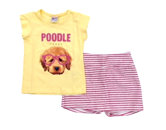 Conjunto Didiene Infantil Feminina Manga Curta Cotton Short-saia