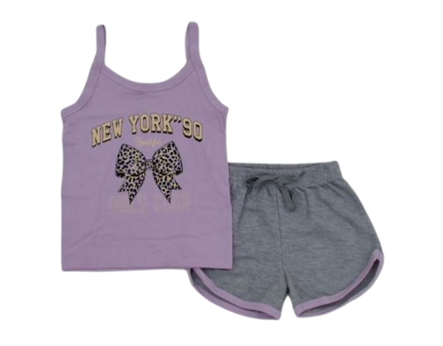 Conjunto Didiene Infantil Feminina Alça Cotton Short