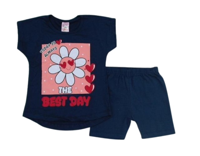 Conjunto Fashionk Infantil Feminina Manga japonesa Malha Short