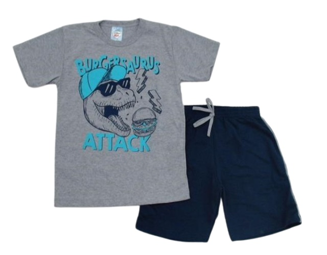 Conjunto Fashionk Infantil Masculino Manga Curta Malha
