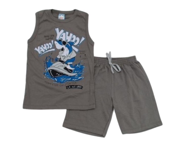 Conjunto Fashionk Infantil Masculino Regata Machão Malha