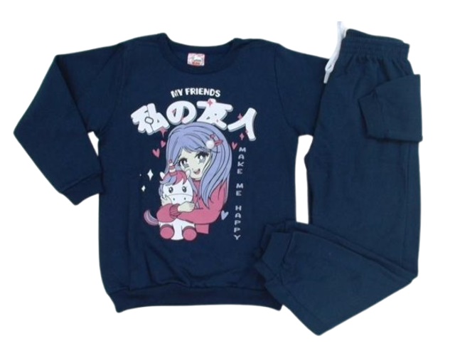 Conjunto Fashionk Infantil Feminina Moletom Calça