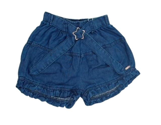 Short Peptuchy Infantil Feminina Jeans Cós Elástico