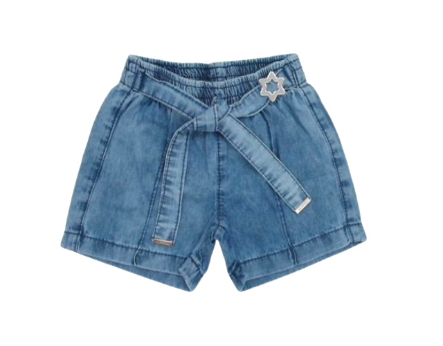 Short Peptuchy Primeiros Passos Feminina Jeans Cós Elástico