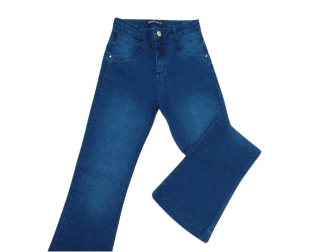 Calça Pty Juvenil Feminina Jeans Lycra Flare