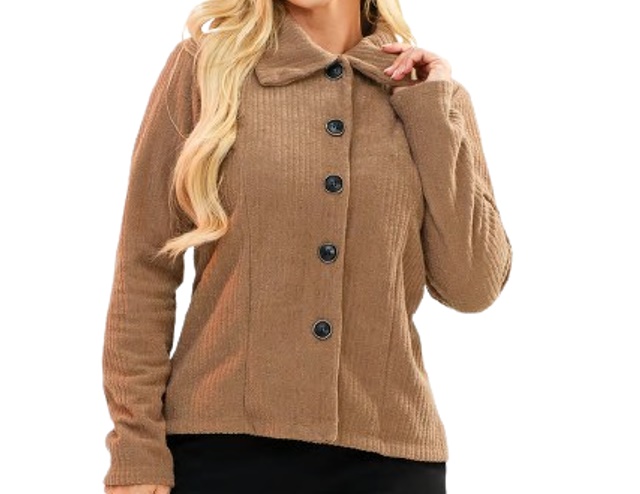 Casaco Bstar Adulto Feminino Bouclé Canelada