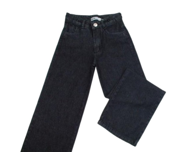 Calça Gilas Juvenil Feminina Jeans Wide Leg