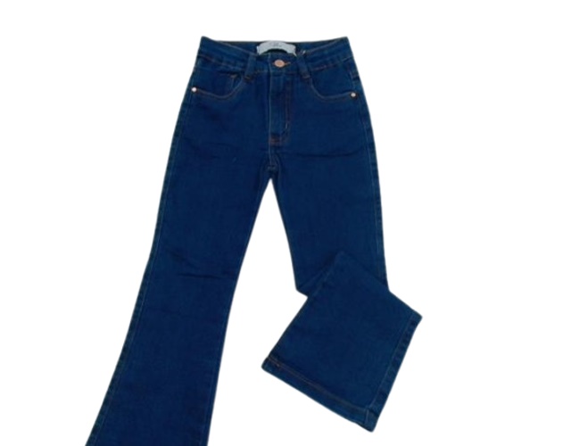 Calça Gilas Infantil Feminina Jeans Lycra Flare