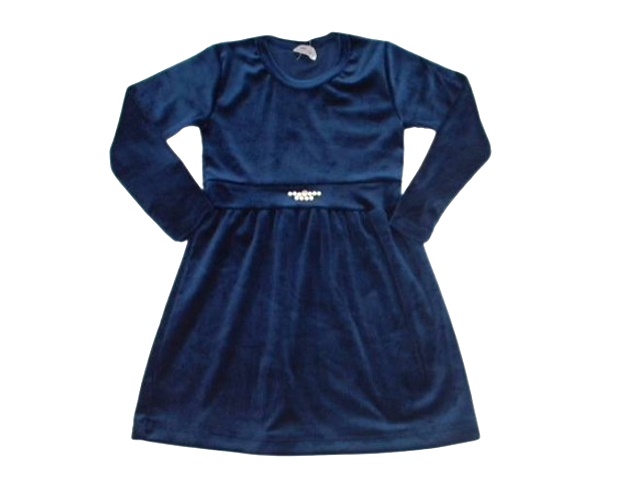 Vestido Mundonicky Primeiros Passos Manga Longa Veludo Canelada