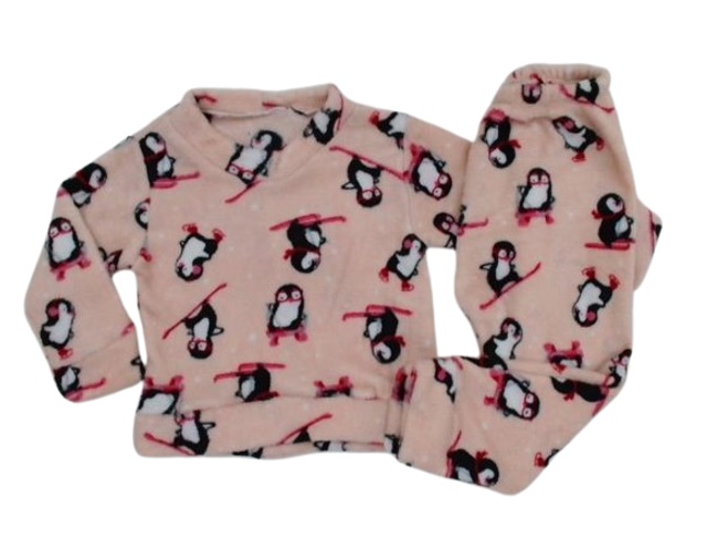 Pijama Minegirl Primeiros Passos Feminina Peluciado Estampada