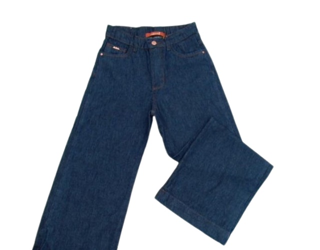Calça Maliinha Juvenil Feminina Jeans Wide Leg