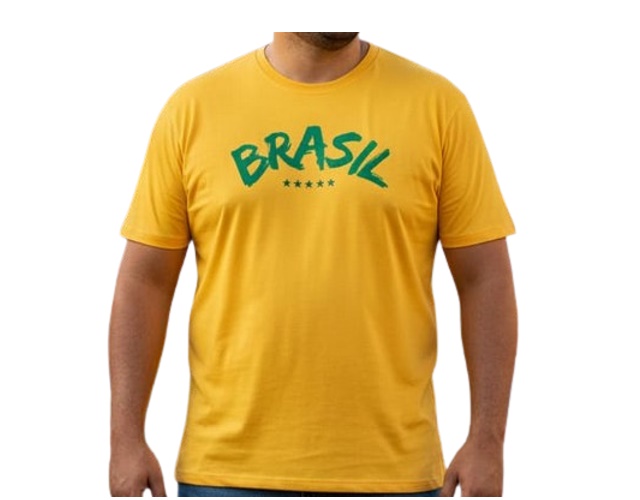 Camiseta Desayner Adulto Extra Grande Masculina Manga Curta Malha Brasil