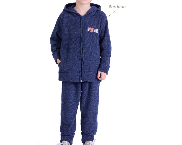 Conjunto Trin Infantil Masculino Bouclé Capuz