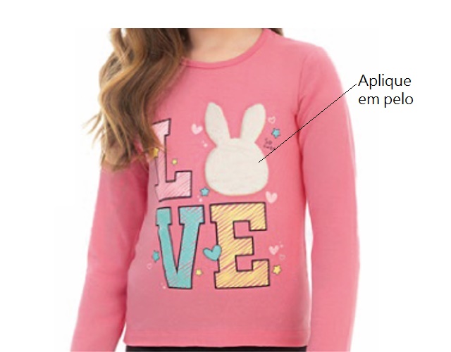 Blusa Jaki Infantil Feminina Manga Longa Viscolycra