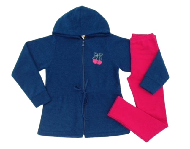 Conjunto Jaki Infantil Feminina Bouclé Capuz Legging