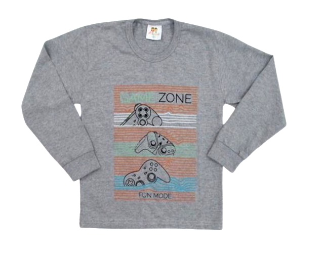 Camiseta Pituki Infantil Masculino Manga Longa Malha