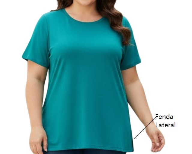 Blusa Quarter Adulto Extra Grande Feminina Manga Curta Viscolycra