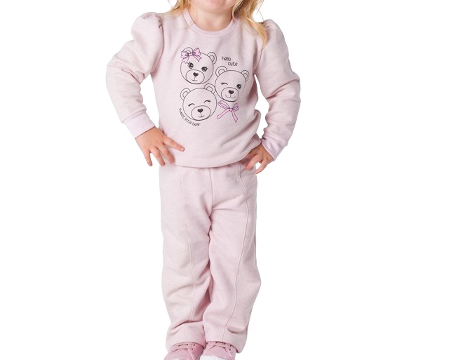 Conjunto Minhaflor Primeiros Passos Feminina Moletom Calça