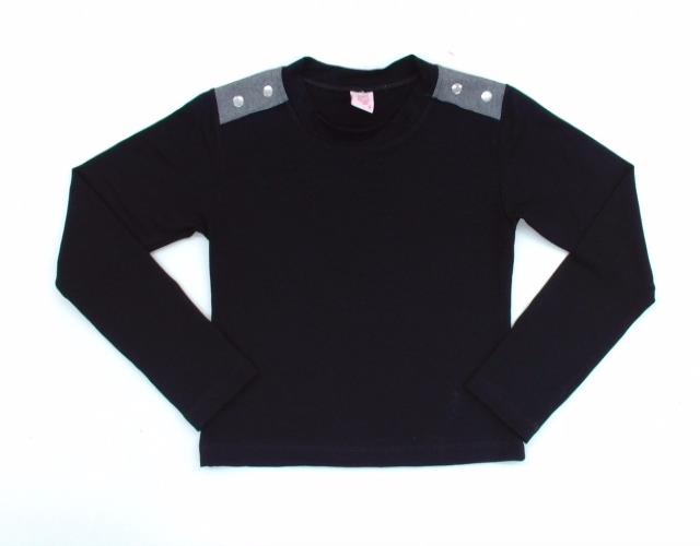 Blusa Rose Infantil Feminina Manga Longa Viscolycra Cropped