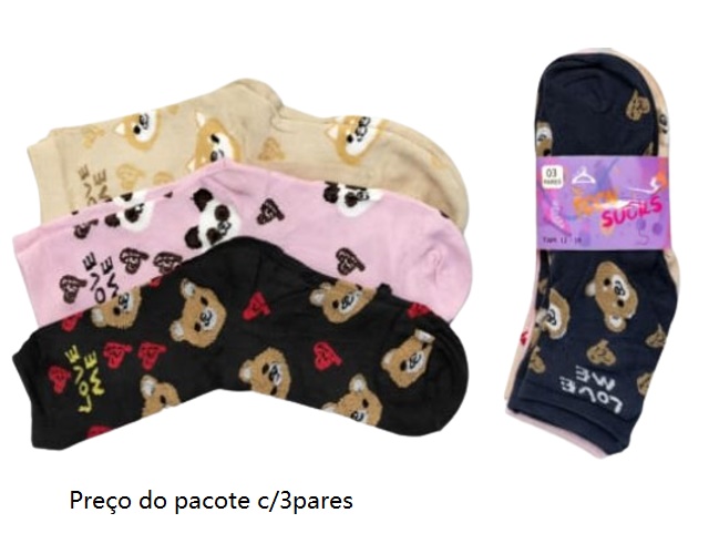 Meia Teensocks Juvenil Feminina Cano Longo Sortida (c/3)