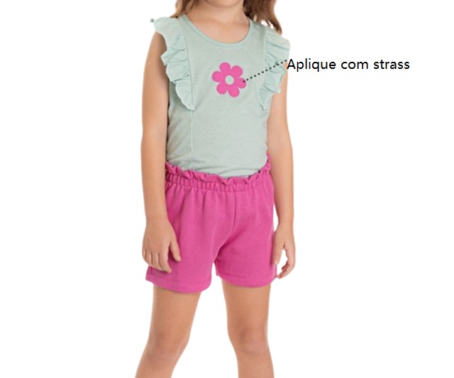 Conjunto Pimentinha Infantil Feminina Regata Malha Short