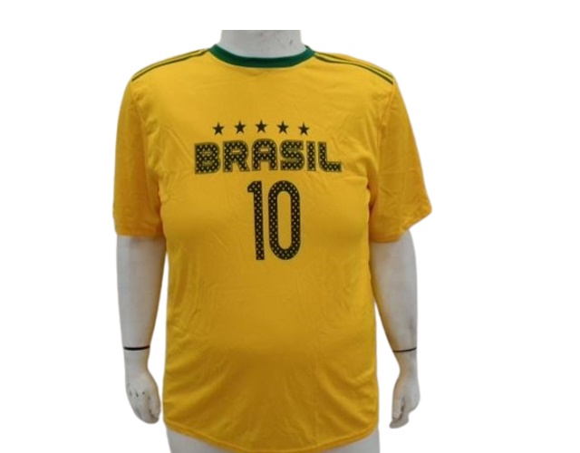 Camiseta Lulian Adulto Extra Grande Masculino Manga Curta Poliéster Brasil