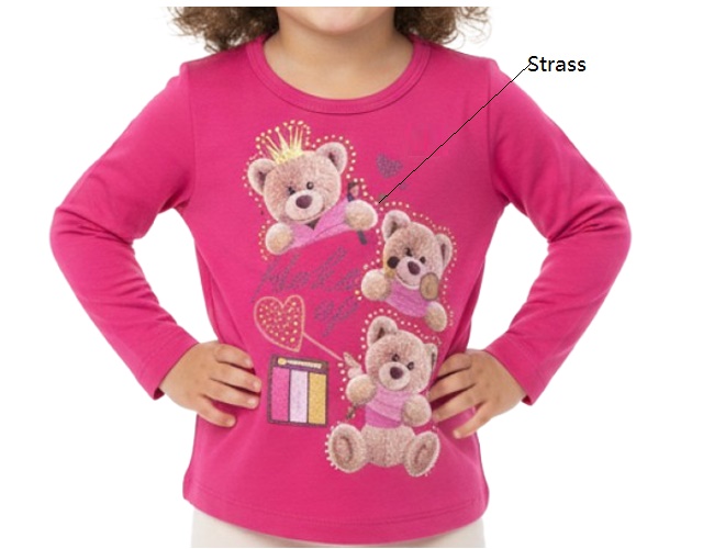 Blusa Minimundo Primeiros Passos Feminina Manga Longa Cotton Strass