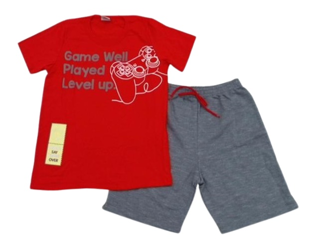 Conjunto Wkids Juvenil Masculino Manga Curta Malha