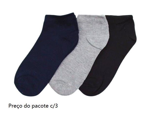 Meia Bestsocks Adulto Masculina Soquete (c/3)