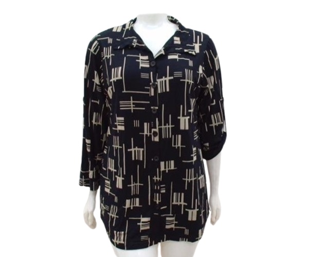 Camisete Kaprice Adulto Extra Grande Feminino Manga Longa Viscolycra Estampado