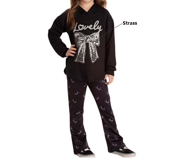 Conjunto Pimentinha Infantil Feminino Moletom Capuz Flare