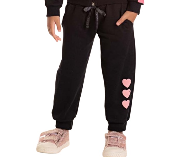 Calça Pimentinha Primeiros Passos Feminina Moletom 2bolsos