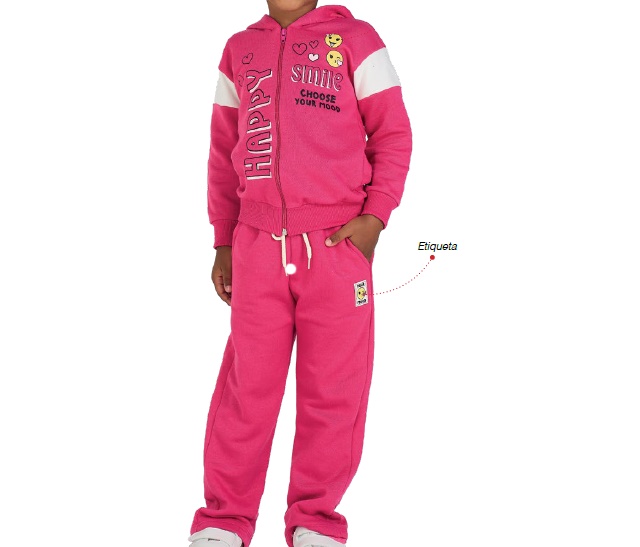 Conjunto Viston Primeiros Passos Feminino Moletom Capuz Calça