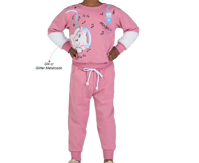 Conjunto Viston Primeiros Passos Feminino Moletom Calça
