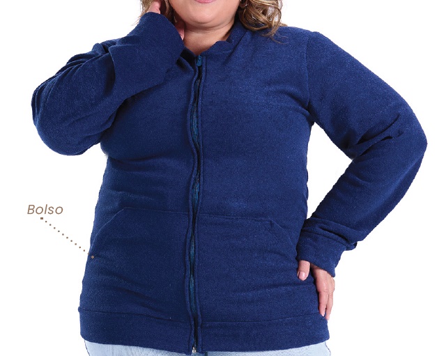 Jaqueta Trin Adulto Extra Grande Feminina Bouclé Flanelada