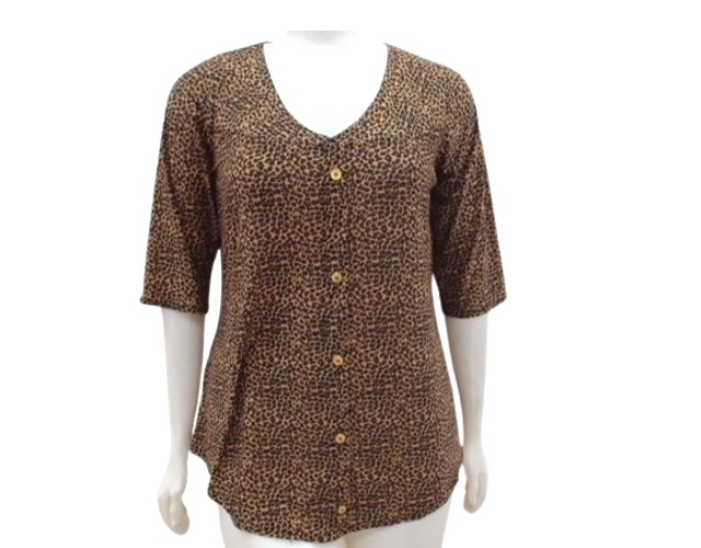 Blusa Sobmedida Adulto Extra Grande Feminina Manga 3/4 Liganete Estampada