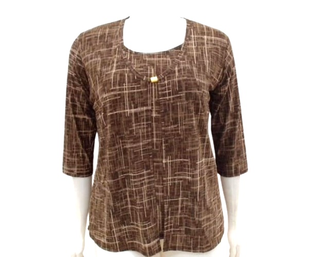 Blusa Sobmedida Adulto Extra Grande Feminina Manga 3/4 Liganete Estampada