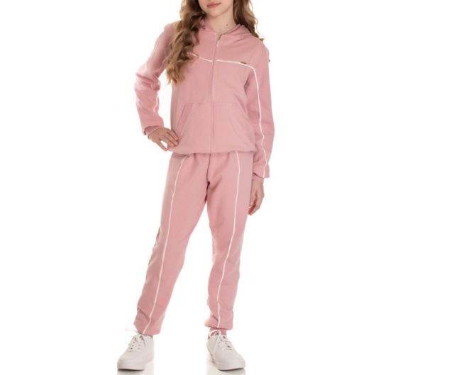 Conjunto Randa Juvenil Feminino Molecotton Capuz Calça